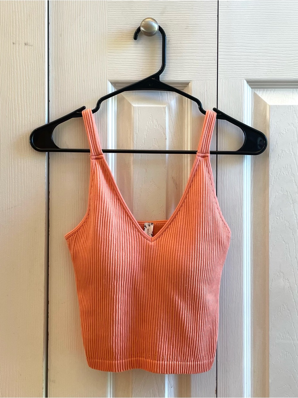 Wishlist: Women's Ribbed V-Neck Crop Tank Top (Coral)